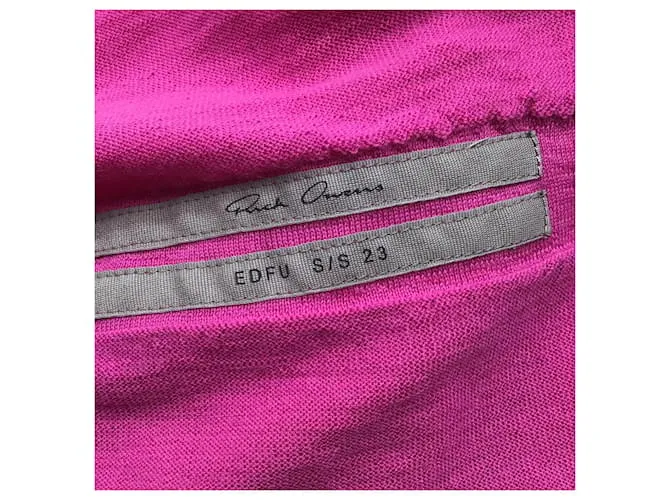 Autre Marque Suéter tipo cárdigan largo abierto de punto de cachemira rosa fuerte de Rick Owens 