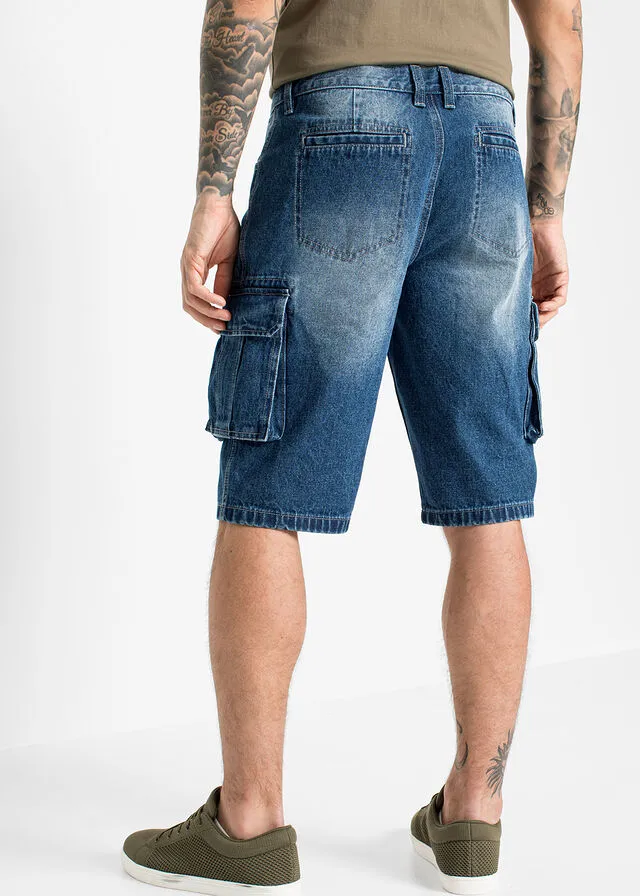 Bermudas vaquera tipo cargo de corte holgado Denim