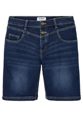 Bermudas vaqueras elásticas de corte regular Denim