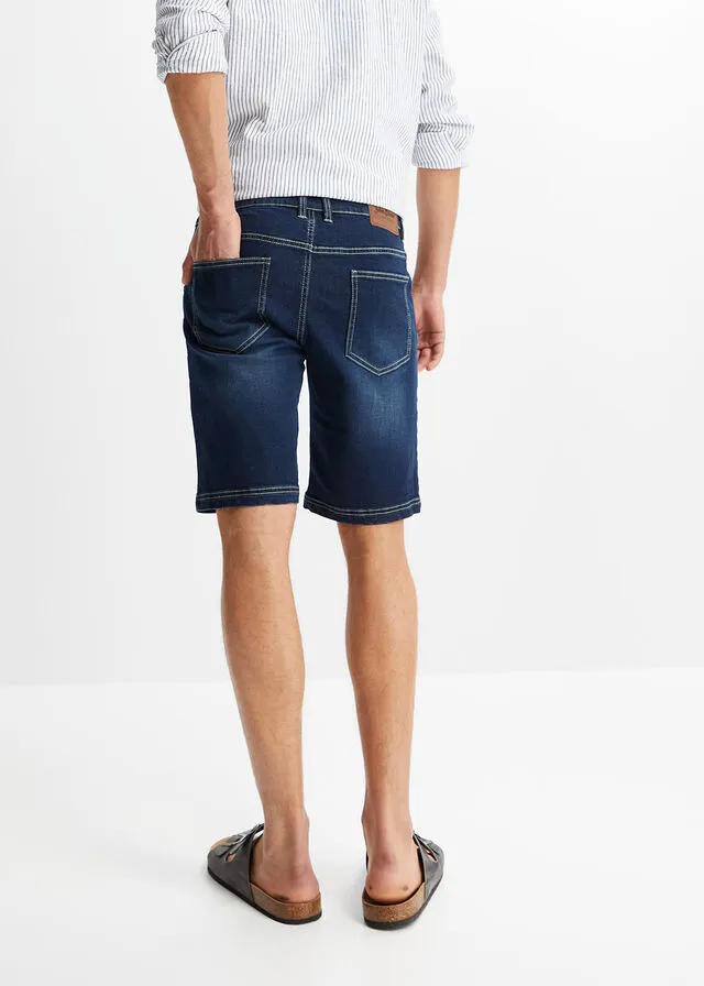 Bermudas vaqueras elásticas de corte regular Denim