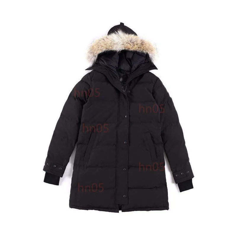 Diseñador para mujer Down Jacket Marca de moda canadiense Gooss Shelburne Long Long Coat Bocket Fur Collar Termal Top Femenina e