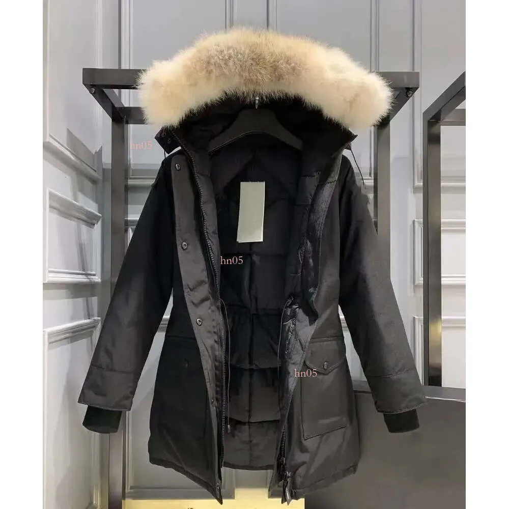 Diseñador para mujer Down Jacket Marca de moda canadiense Gooss Shelburne Long Long Coat Bocket Fur Collar Termal Top Femenina e