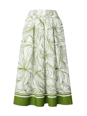 Falda UNITED COLORS OF BENETTON en Verde, Blanco