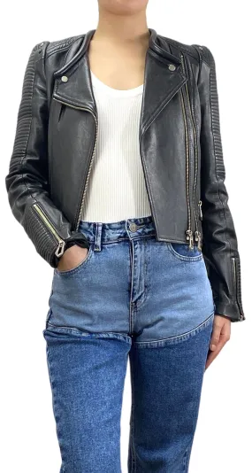 JAZMIN CHEBAR Chaqueta Cuero Negro