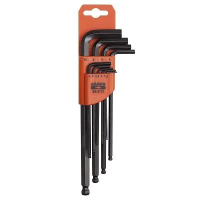 LLAVE ALLEN P/BOLA 1,5-10MM LARGA ACODADA BAHCO 8 PZ BE-9770