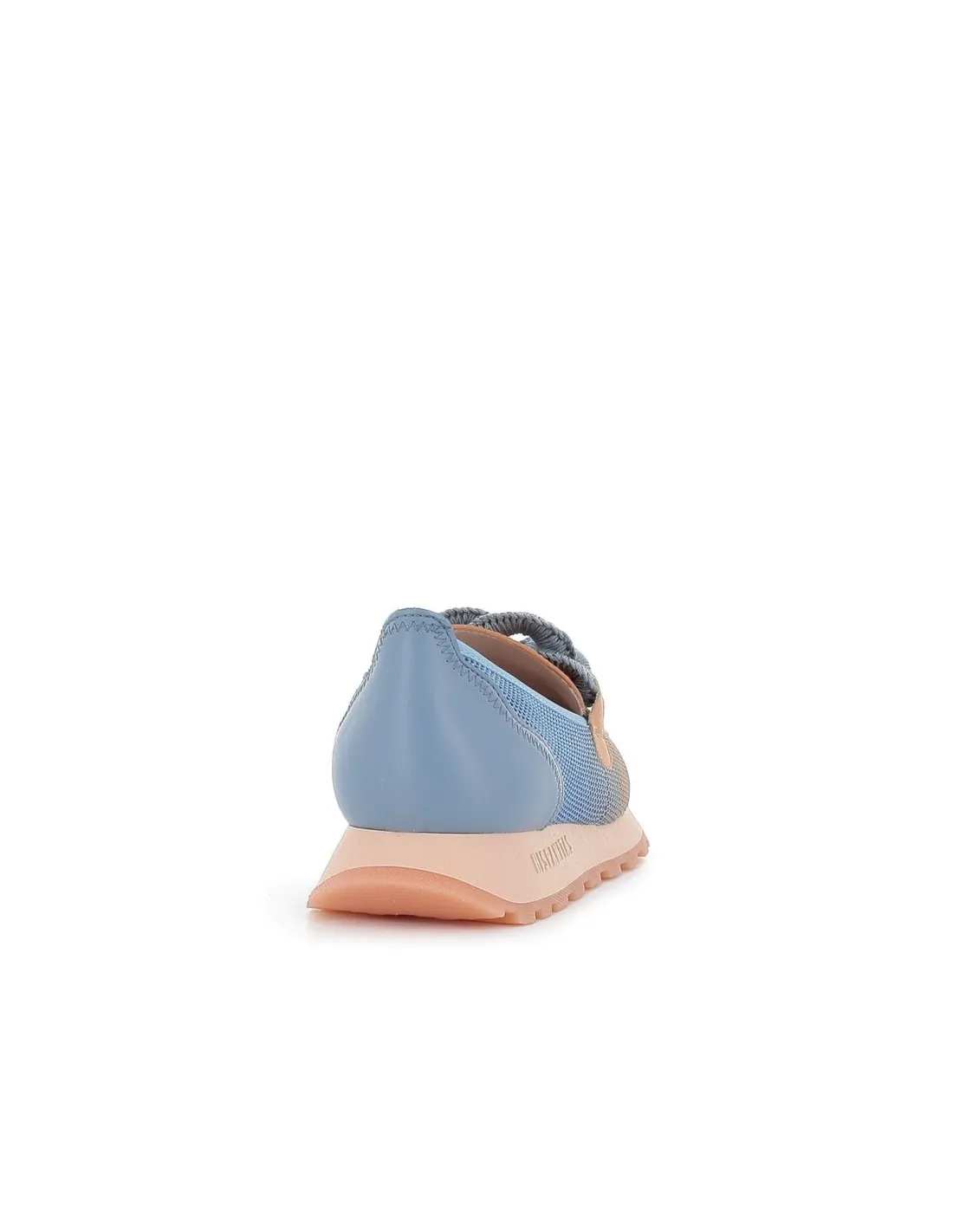 Mocasín sport cuña piel con cadena camel y azul mujer Hispanitas