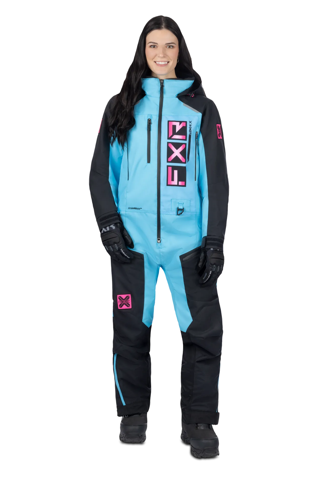Mono Mujer FXR Recruit Lite Negro-Azul Cielo-Rosa Eléctrico