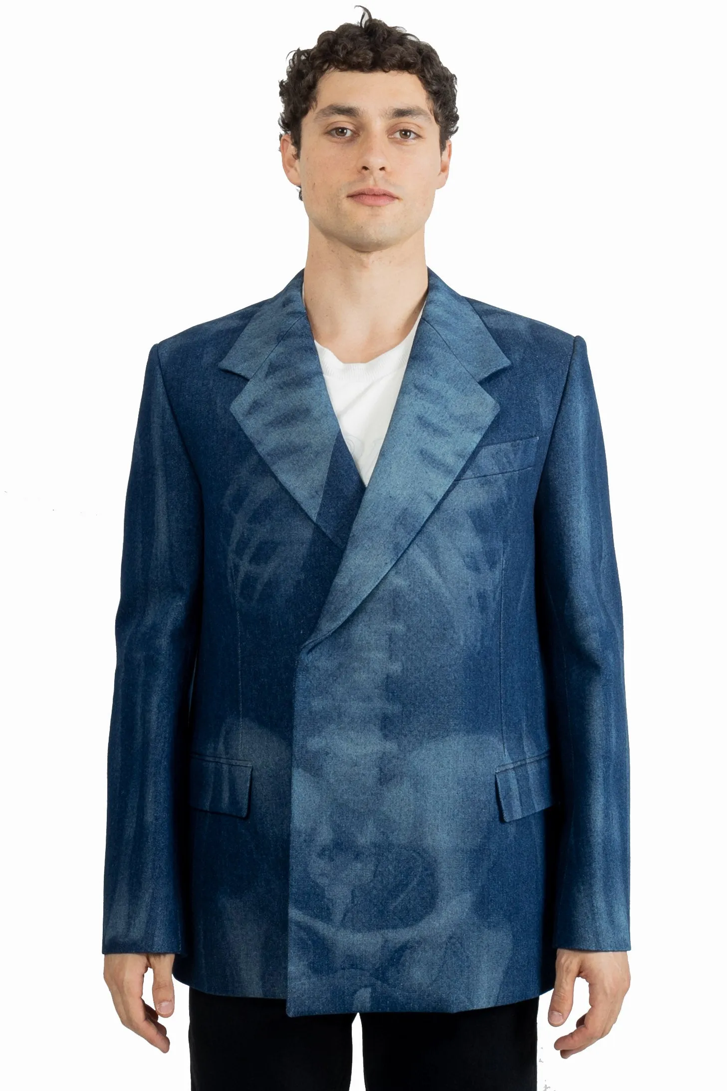 Off White Body Scan Relax Denim Db Jkt Blue No Color