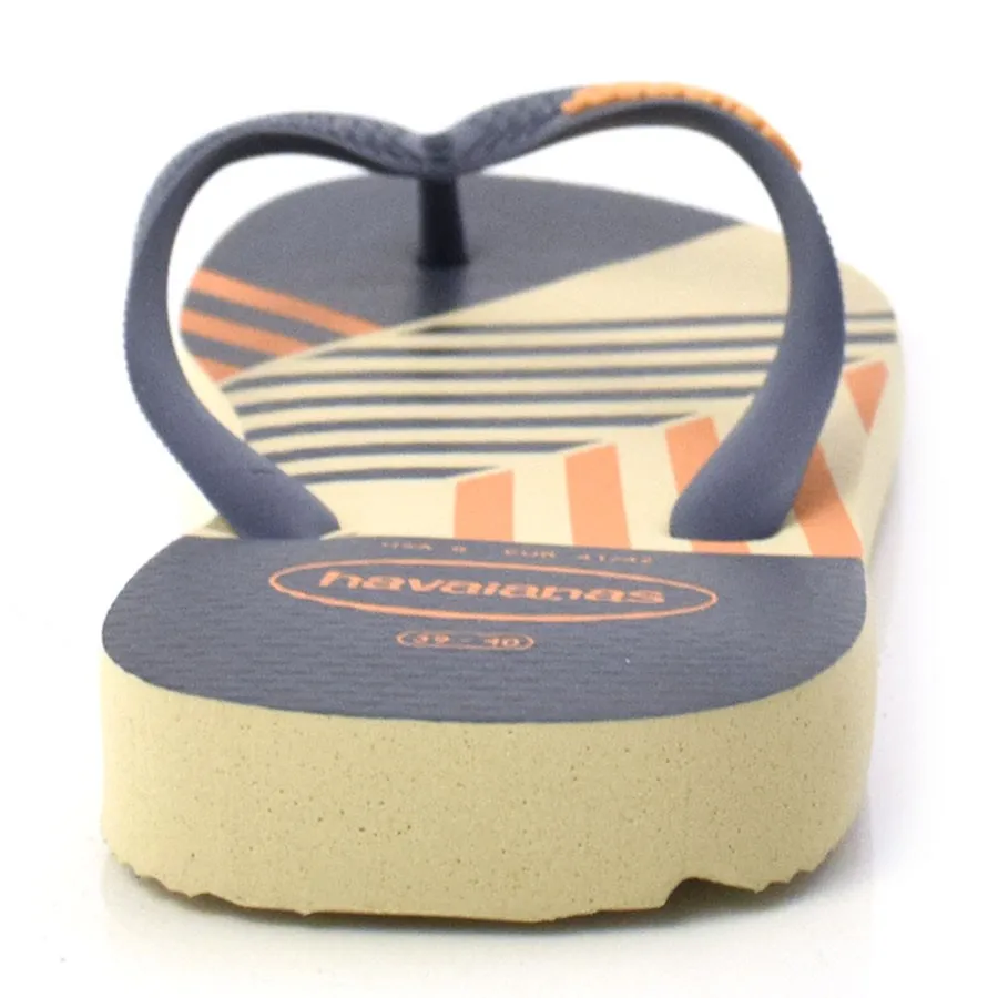 OJOTAS HAVAIANAS TREND  AZUL RAYAS NARANJAS BEIGE HOMBRE