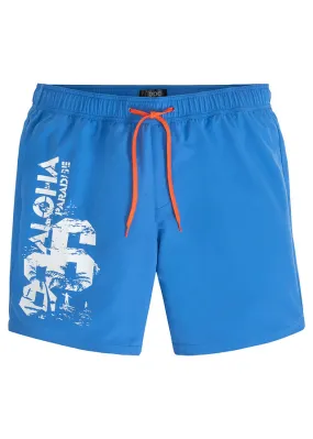 Pantalón corto playero de poliéster reciclado Azul glaciar estampado