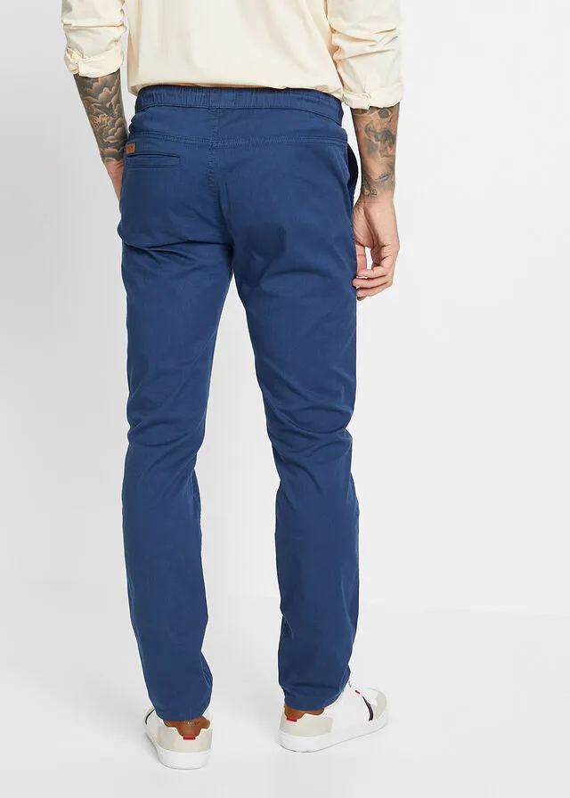 Pantalón elástico de corte recto y ajustado Azul marino