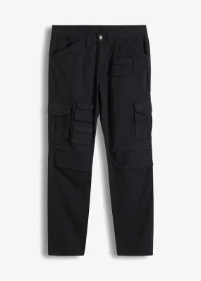 Pantalón tipo cargo de corte holgado y recto Negro