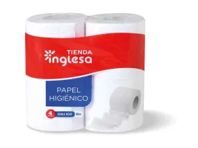 Papel Higiénico TIENDA INGLESA Doble Hoja 4 Rollos x 30 Mts