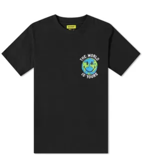 Polera Market Smiley Peace and Harmony World Negra