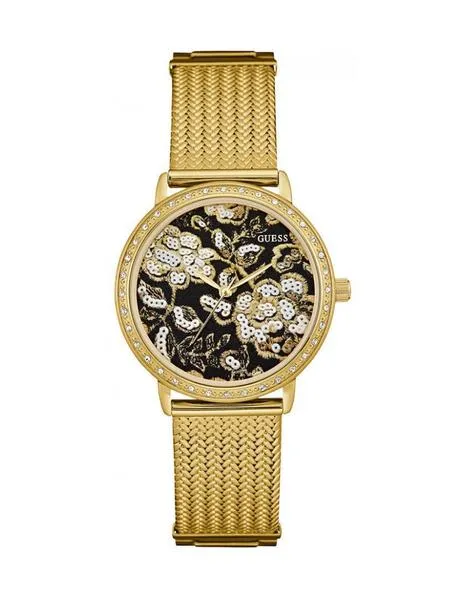 reloj guess flores de cerezo dorado