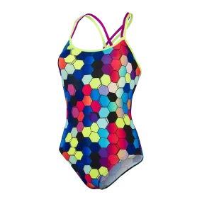 Traje de Baño Mujer Speedo Allover Double Crossback Bicolor