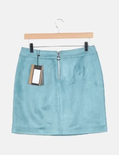 Vero Moda Falda mini azul celeste antelina